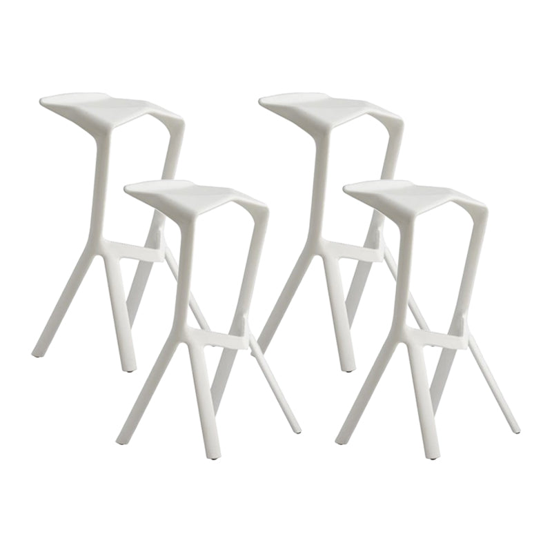 Contemporary Stackable Counter Stools Colorful Indoor Geometric Bar Stool, 1 Piece White 4 Piece Set Clearhalo 'Bar Furniture' 'Bar Stools' 'bar_stools' 'furn' 'furn_bar_stools' 'furniture_bar_stools' 'Kitchen & Dining Furniture' 'kitchen&dining_furn' 'kitchen' 'kitchen_furn' Furniture' 4503823
