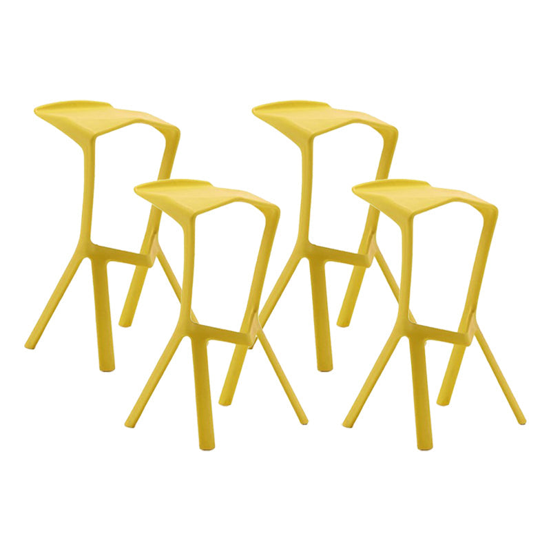 Contemporary Stackable Counter Stools Colorful Indoor Geometric Bar Stool, 1 Piece Yellow 4 Piece Set Clearhalo 'Bar Furniture' 'Bar Stools' 'bar_stools' 'furn' 'furn_bar_stools' 'furniture_bar_stools' 'Kitchen & Dining Furniture' 'kitchen&dining_furn' 'kitchen' 'kitchen_furn' Furniture' 4503828