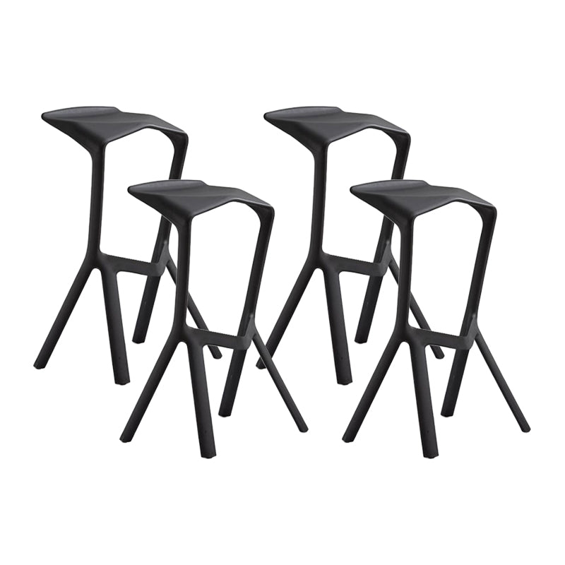 Contemporary Stackable Counter Stools Colorful Indoor Geometric Bar Stool, 1 Piece Black 4 Piece Set Clearhalo 'Bar Furniture' 'Bar Stools' 'bar_stools' 'furn' 'furn_bar_stools' 'furniture_bar_stools' 'Kitchen & Dining Furniture' 'kitchen&dining_furn' 'kitchen' 'kitchen_furn' Furniture' 4503834