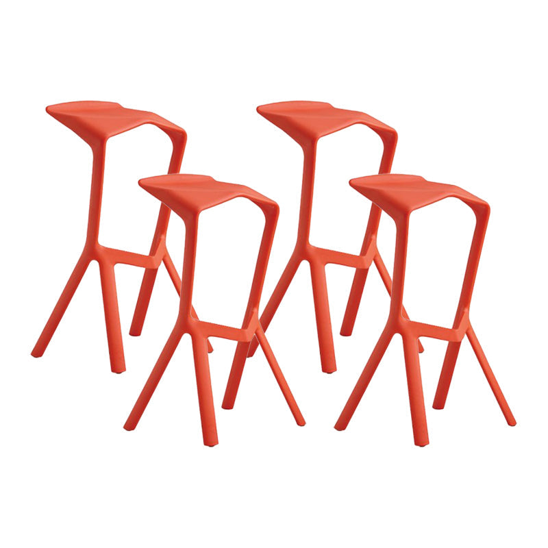 Contemporary Stackable Counter Stools Colorful Indoor Geometric Bar Stool, 1 Piece Red 4 Piece Set Clearhalo 'Bar Furniture' 'Bar Stools' 'bar_stools' 'furn' 'furn_bar_stools' 'furniture_bar_stools' 'Kitchen & Dining Furniture' 'kitchen&dining_furn' 'kitchen' 'kitchen_furn' Furniture' 4503837