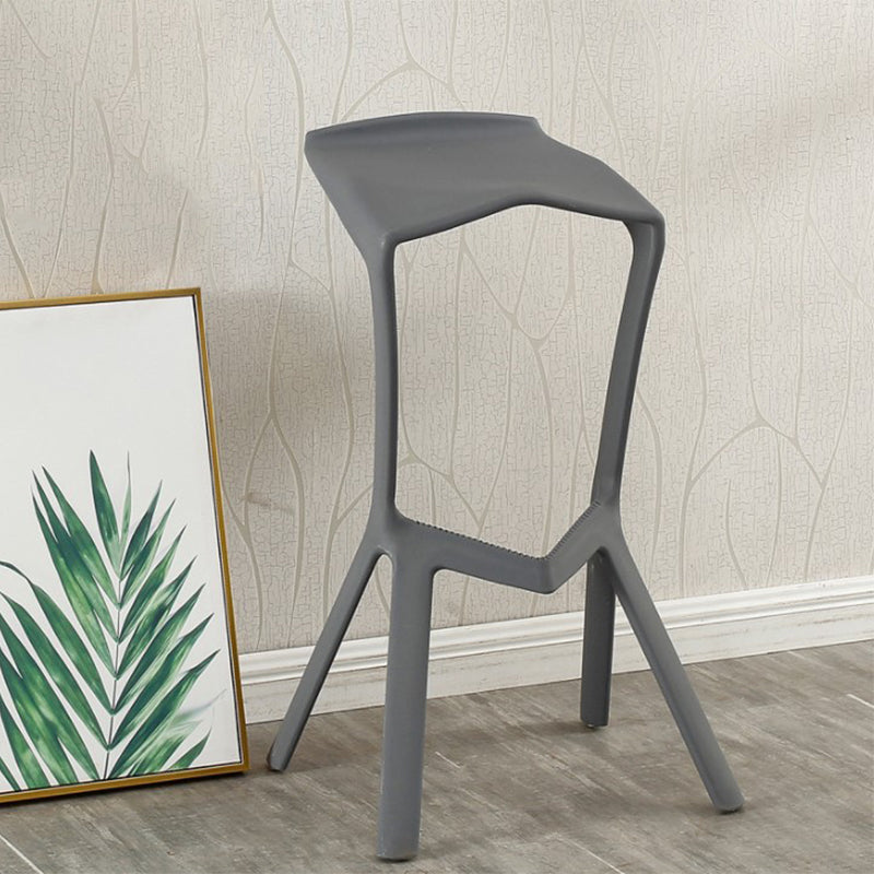 Contemporary Stackable Counter Stools Colorful Indoor Geometric Bar Stool, 1 Piece Grey 1 Piece Clearhalo 'Bar Furniture' 'Bar Stools' 'bar_stools' 'furn' 'furn_bar_stools' 'furniture_bar_stools' 'Kitchen & Dining Furniture' 'kitchen&dining_furn' 'kitchen' 'kitchen_furn' Furniture' 4503838