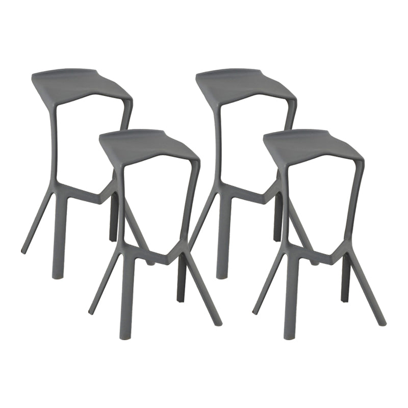 Contemporary Stackable Counter Stools Colorful Indoor Geometric Bar Stool, 1 Piece Grey 4 Piece Set Clearhalo 'Bar Furniture' 'Bar Stools' 'bar_stools' 'furn' 'furn_bar_stools' 'furniture_bar_stools' 'Kitchen & Dining Furniture' 'kitchen&dining_furn' 'kitchen' 'kitchen_furn' Furniture' 4503840
