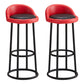 Modern Armless Counter Stool Steel Milk Tea Shop Bar Stool with Leather Cushion and Pedal Red-Black 2 Piece Set Clearhalo 'Bar Furniture' 'Bar Stools' 'bar_stools' 'furn' 'furn_bar_stools' 'furniture_bar_stools' 'Kitchen & Dining Furniture' 'kitchen&dining_furn' 'kitchen' 'kitchen_furn' Furniture' 4503844