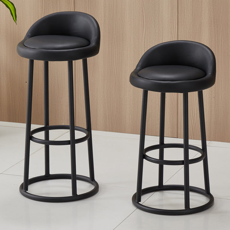 Modern Armless Counter Stool Steel Milk Tea Shop Bar Stool with Leather Cushion and Pedal Clearhalo 'Bar Furniture' 'Bar Stools' 'bar_stools' 'furn' 'furn_bar_stools' 'furniture_bar_stools' 'Kitchen & Dining Furniture' 'kitchen&dining_furn' 'kitchen' 'kitchen_furn' Furniture' 4503846