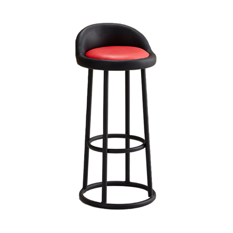 Modern Armless Counter Stool Steel Milk Tea Shop Bar Stool with Leather Cushion and Pedal Clearhalo 'Bar Furniture' 'Bar Stools' 'bar_stools' 'furn' 'furn_bar_stools' 'furniture_bar_stools' 'Kitchen & Dining Furniture' 'kitchen&dining_furn' 'kitchen' 'kitchen_furn' Furniture' 4503851