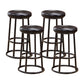 Modern Armless Counter Stool Steel Milk Tea Shop Bar Stool with Leather Cushion and Pedal Gloss Black 4 Piece Set Clearhalo 'Bar Furniture' 'Bar Stools' 'bar_stools' 'furn' 'furn_bar_stools' 'furniture_bar_stools' 'Kitchen & Dining Furniture' 'kitchen&dining_furn' 'kitchen' 'kitchen_furn' Furniture' 4503852