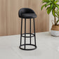 Modern Armless Counter Stool Steel Milk Tea Shop Bar Stool with Leather Cushion and Pedal Black 1 Piece Clearhalo 'Bar Furniture' 'Bar Stools' 'bar_stools' 'furn' 'furn_bar_stools' 'furniture_bar_stools' 'Kitchen & Dining Furniture' 'kitchen&dining_furn' 'kitchen' 'kitchen_furn' Furniture' 4503854