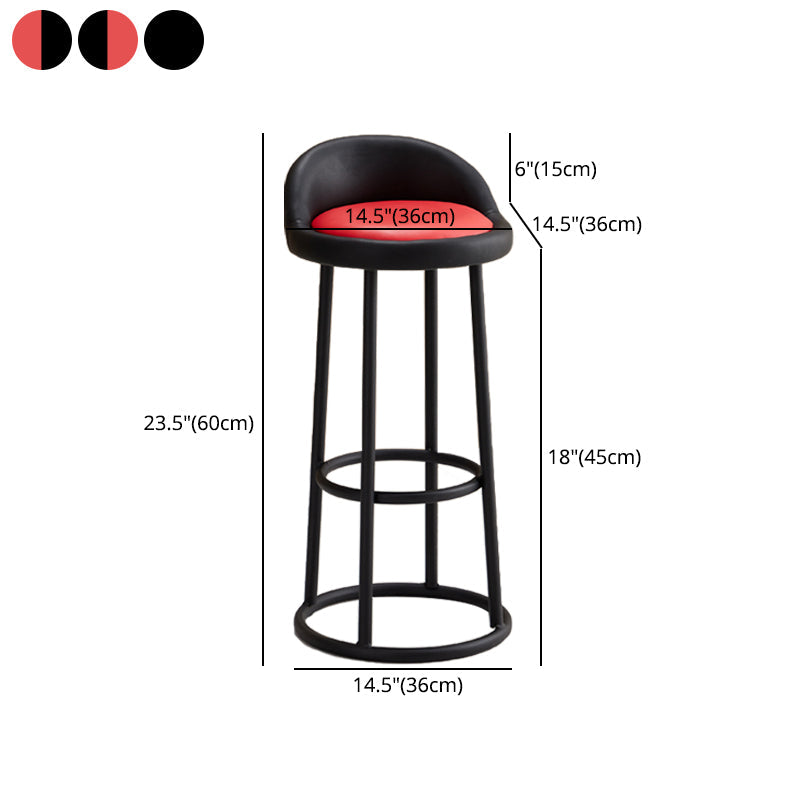 Modern Armless Counter Stool Steel Milk Tea Shop Bar Stool with Leather Cushion and Pedal Clearhalo 'Bar Furniture' 'Bar Stools' 'bar_stools' 'furn' 'furn_bar_stools' 'furniture_bar_stools' 'Kitchen & Dining Furniture' 'kitchen&dining_furn' 'kitchen' 'kitchen_furn' Furniture' 4503865