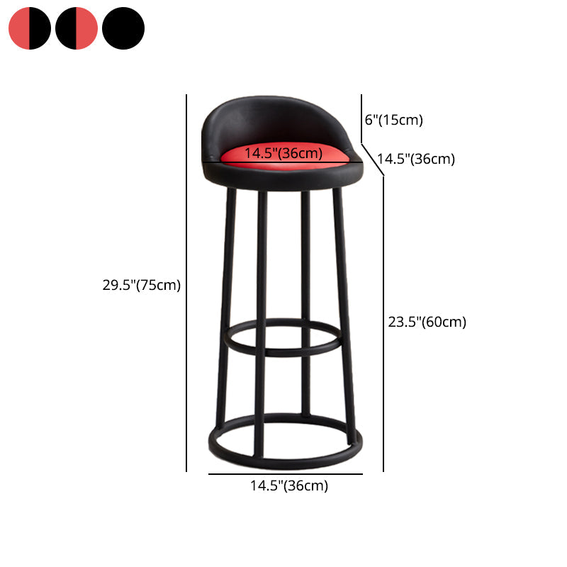 Modern Armless Counter Stool Steel Milk Tea Shop Bar Stool with Leather Cushion and Pedal Clearhalo 'Bar Furniture' 'Bar Stools' 'bar_stools' 'furn' 'furn_bar_stools' 'furniture_bar_stools' 'Kitchen & Dining Furniture' 'kitchen&dining_furn' 'kitchen' 'kitchen_furn' Furniture' 4503866