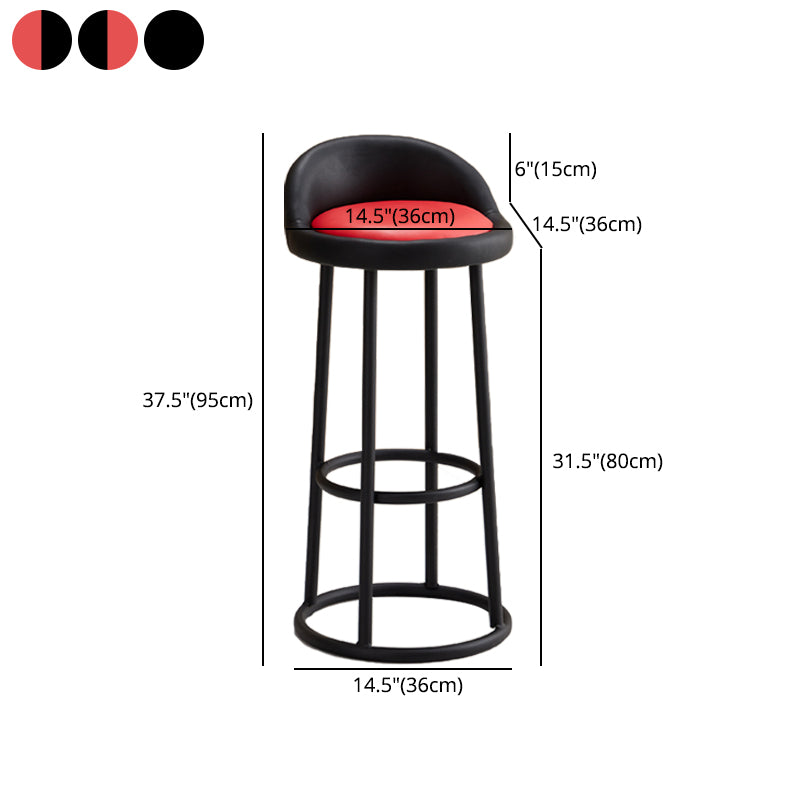 Modern Armless Counter Stool Steel Milk Tea Shop Bar Stool with Leather Cushion and Pedal Clearhalo 'Bar Furniture' 'Bar Stools' 'bar_stools' 'furn' 'furn_bar_stools' 'furniture_bar_stools' 'Kitchen & Dining Furniture' 'kitchen&dining_furn' 'kitchen' 'kitchen_furn' Furniture' 4503868