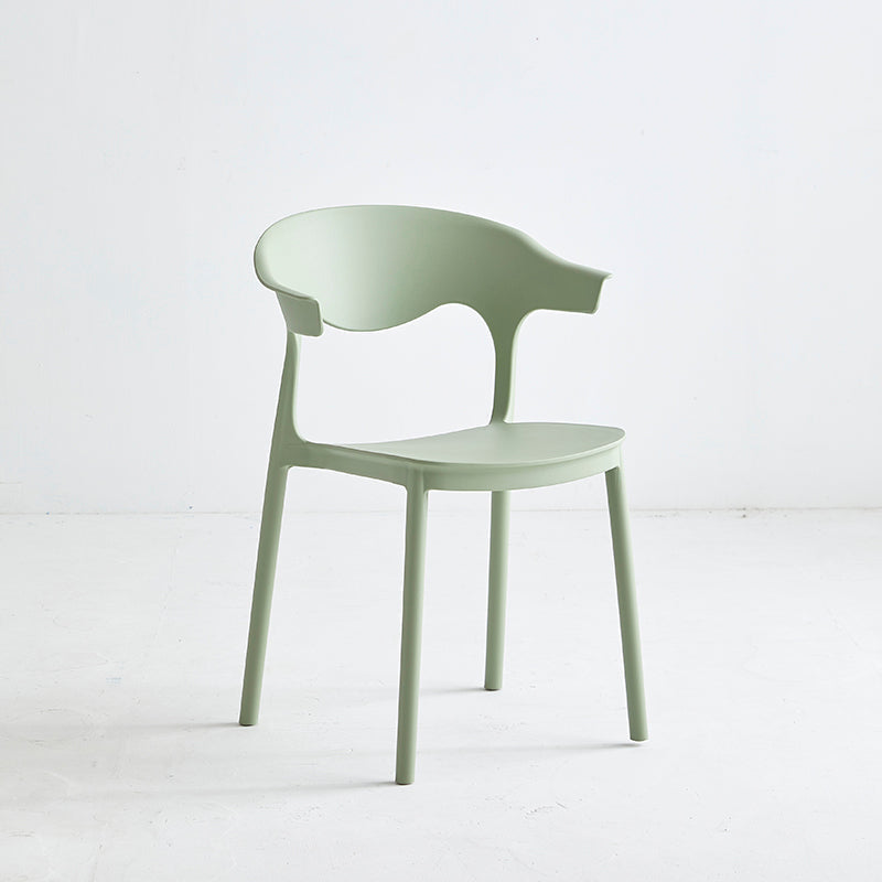 Macron Colorful Plastic Counter Stools Nordic Armrest Indoor Bar Stool Green 1 Piece Short Stool(18"H) Clearhalo 'Bar Furniture' 'Bar Stools' 'bar_stools' 'furn' 'furn_bar_stools' 'furniture_bar_stools' 'Kitchen & Dining Furniture' 'kitchen&dining_furn' 'kitchen' 'kitchen_furn' Furniture' 4503874