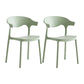 Macron Colorful Plastic Counter Stools Nordic Armrest Indoor Bar Stool Green 2 Piece Set Short Stool(18"H) Clearhalo 'Bar Furniture' 'Bar Stools' 'bar_stools' 'furn' 'furn_bar_stools' 'furniture_bar_stools' 'Kitchen & Dining Furniture' 'kitchen&dining_furn' 'kitchen' 'kitchen_furn' Furniture' 4503876