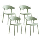 Macron Colorful Plastic Counter Stools Nordic Armrest Indoor Bar Stool Green 4 Piece Set Short Stool(18"H) Clearhalo 'Bar Furniture' 'Bar Stools' 'bar_stools' 'furn' 'furn_bar_stools' 'furniture_bar_stools' 'Kitchen & Dining Furniture' 'kitchen&dining_furn' 'kitchen' 'kitchen_furn' Furniture' 4503878