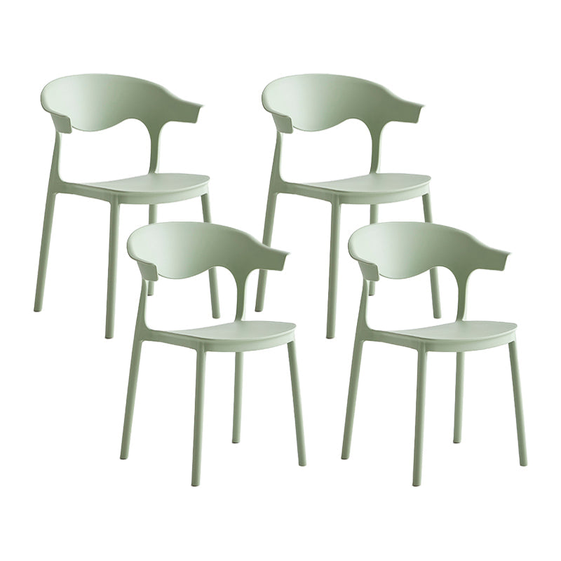 Macron Colorful Plastic Counter Stools Nordic Armrest Indoor Bar Stool Green 4 Piece Set Short Stool(18"H) Clearhalo 'Bar Furniture' 'Bar Stools' 'bar_stools' 'furn' 'furn_bar_stools' 'furniture_bar_stools' 'Kitchen & Dining Furniture' 'kitchen&dining_furn' 'kitchen' 'kitchen_furn' Furniture' 4503878