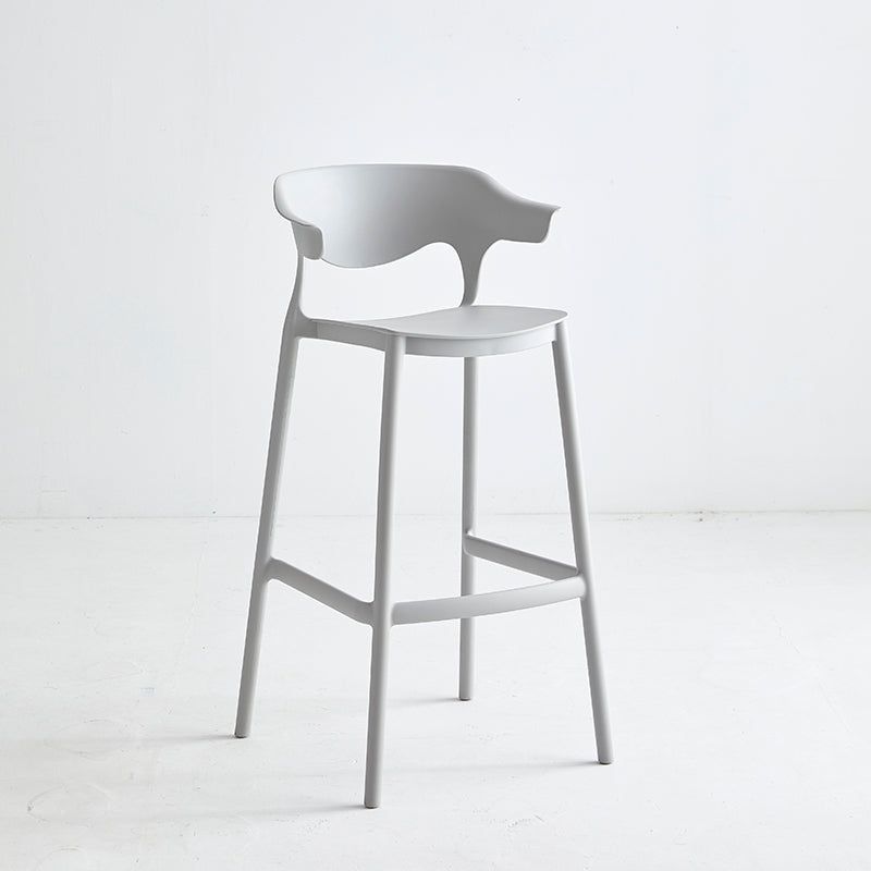 Macron Colorful Plastic Counter Stools Nordic Armrest Indoor Bar Stool Grey 1 Piece Bar Stool(30"H) Clearhalo 'Bar Furniture' 'Bar Stools' 'bar_stools' 'furn' 'furn_bar_stools' 'furniture_bar_stools' 'Kitchen & Dining Furniture' 'kitchen&dining_furn' 'kitchen' 'kitchen_furn' Furniture' 4503880
