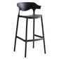 Macron Colorful Plastic Counter Stools Nordic Armrest Indoor Bar Stool Black 1 Piece Bar Stool(30"H) Clearhalo 'Bar Furniture' 'Bar Stools' 'bar_stools' 'furn' 'furn_bar_stools' 'furniture_bar_stools' 'Kitchen & Dining Furniture' 'kitchen&dining_furn' 'kitchen' 'kitchen_furn' Furniture' 4503881