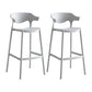 Macron Colorful Plastic Counter Stools Nordic Armrest Indoor Bar Stool Grey 2 Piece Set Bar Stool(30"H) Clearhalo 'Bar Furniture' 'Bar Stools' 'bar_stools' 'furn' 'furn_bar_stools' 'furniture_bar_stools' 'Kitchen & Dining Furniture' 'kitchen&dining_furn' 'kitchen' 'kitchen_furn' Furniture' 4503882