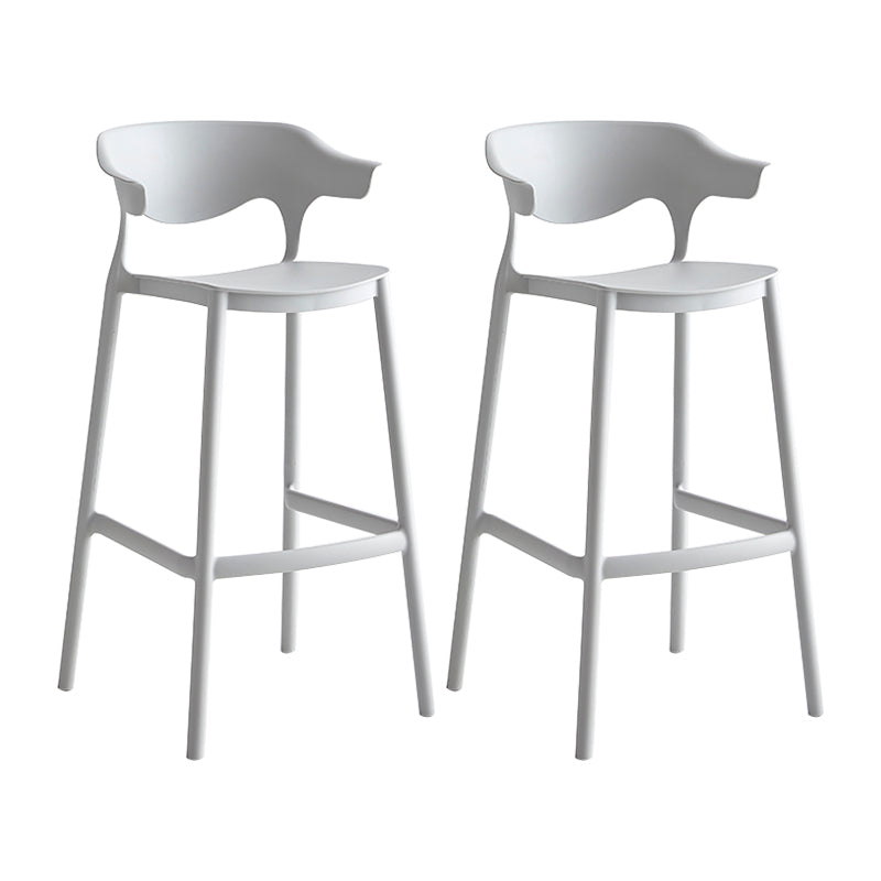Macron Colorful Plastic Counter Stools Nordic Armrest Indoor Bar Stool Grey 2 Piece Set Bar Stool(30"H) Clearhalo 'Bar Furniture' 'Bar Stools' 'bar_stools' 'furn' 'furn_bar_stools' 'furniture_bar_stools' 'Kitchen & Dining Furniture' 'kitchen&dining_furn' 'kitchen' 'kitchen_furn' Furniture' 4503882