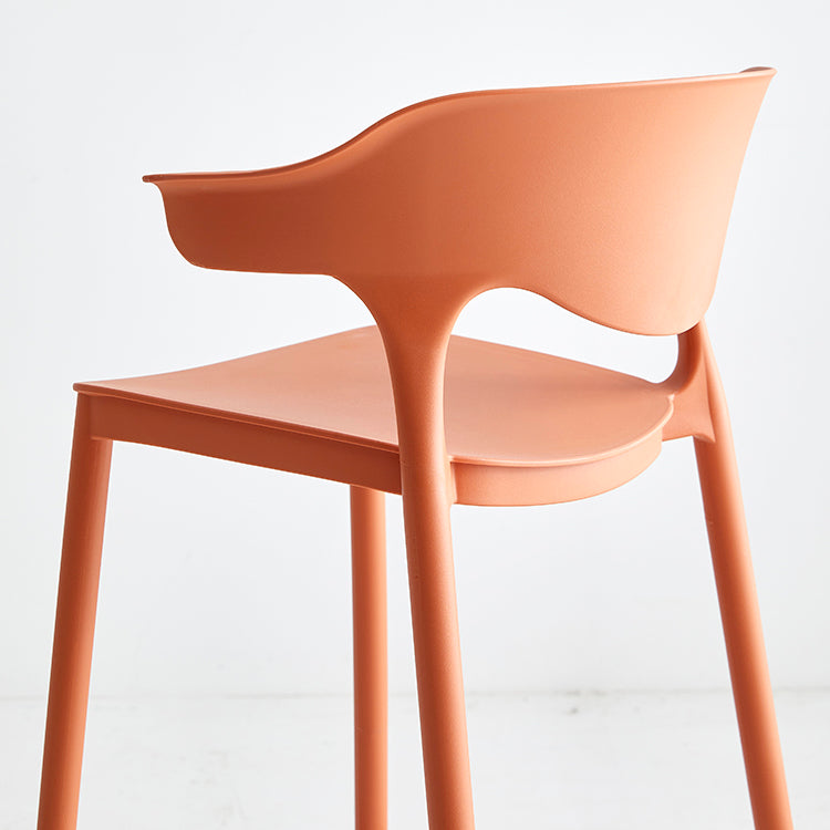Macron Colorful Plastic Counter Stools Nordic Armrest Indoor Bar Stool Clearhalo 'Bar Furniture' 'Bar Stools' 'bar_stools' 'furn' 'furn_bar_stools' 'furniture_bar_stools' 'Kitchen & Dining Furniture' 'kitchen&dining_furn' 'kitchen' 'kitchen_furn' Furniture' 4503883