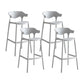 Macron Colorful Plastic Counter Stools Nordic Armrest Indoor Bar Stool Grey 4 Piece Set Bar Stool(30"H) Clearhalo 'Bar Furniture' 'Bar Stools' 'bar_stools' 'furn' 'furn_bar_stools' 'furniture_bar_stools' 'Kitchen & Dining Furniture' 'kitchen&dining_furn' 'kitchen' 'kitchen_furn' Furniture' 4503884