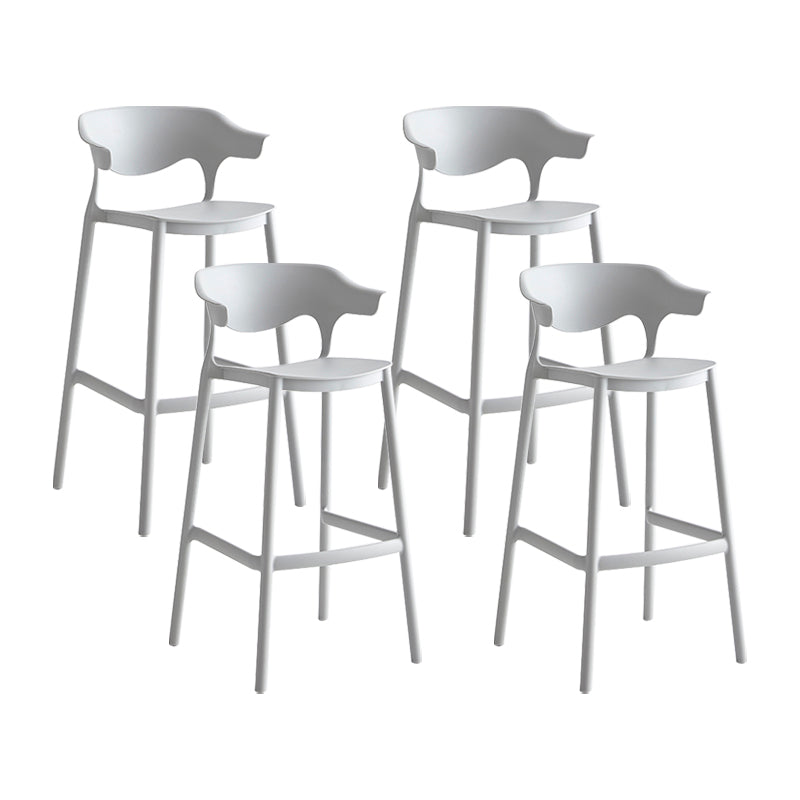 Macron Colorful Plastic Counter Stools Nordic Armrest Indoor Bar Stool Grey 4 Piece Set Bar Stool(30"H) Clearhalo 'Bar Furniture' 'Bar Stools' 'bar_stools' 'furn' 'furn_bar_stools' 'furniture_bar_stools' 'Kitchen & Dining Furniture' 'kitchen&dining_furn' 'kitchen' 'kitchen_furn' Furniture' 4503884
