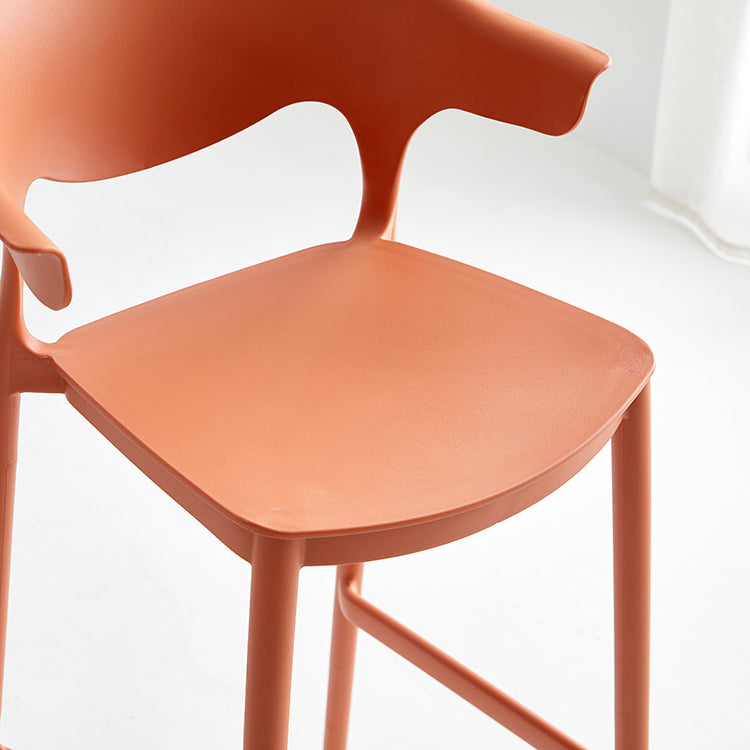 Macron Colorful Plastic Counter Stools Nordic Armrest Indoor Bar Stool Clearhalo 'Bar Furniture' 'Bar Stools' 'bar_stools' 'furn' 'furn_bar_stools' 'furniture_bar_stools' 'Kitchen & Dining Furniture' 'kitchen&dining_furn' 'kitchen' 'kitchen_furn' Furniture' 4503887