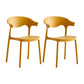 Macron Colorful Plastic Counter Stools Nordic Armrest Indoor Bar Stool Yellow 2 Piece Set Short Stool(18"H) Clearhalo 'Bar Furniture' 'Bar Stools' 'bar_stools' 'furn' 'furn_bar_stools' 'furniture_bar_stools' 'Kitchen & Dining Furniture' 'kitchen&dining_furn' 'kitchen' 'kitchen_furn' Furniture' 4503888