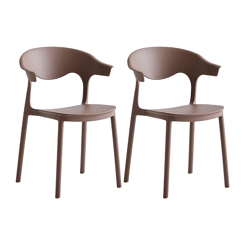 Macron Colorful Plastic Counter Stools Nordic Armrest Indoor Bar Stool Coffee 2 Piece Set Short Stool(18"H) Clearhalo 'Bar Furniture' 'Bar Stools' 'bar_stools' 'furn' 'furn_bar_stools' 'furniture_bar_stools' 'Kitchen & Dining Furniture' 'kitchen&dining_furn' 'kitchen' 'kitchen_furn' Furniture' 4503894
