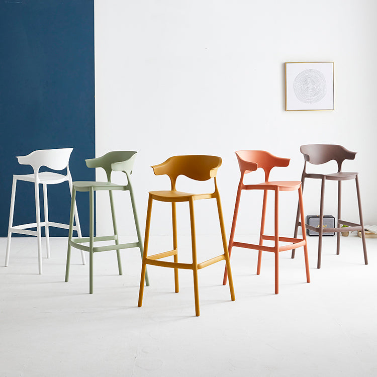 Macron Colorful Plastic Counter Stools Nordic Armrest Indoor Bar Stool Clearhalo 'Bar Furniture' 'Bar Stools' 'bar_stools' 'furn' 'furn_bar_stools' 'furniture_bar_stools' 'Kitchen & Dining Furniture' 'kitchen&dining_furn' 'kitchen' 'kitchen_furn' Furniture' 4503895