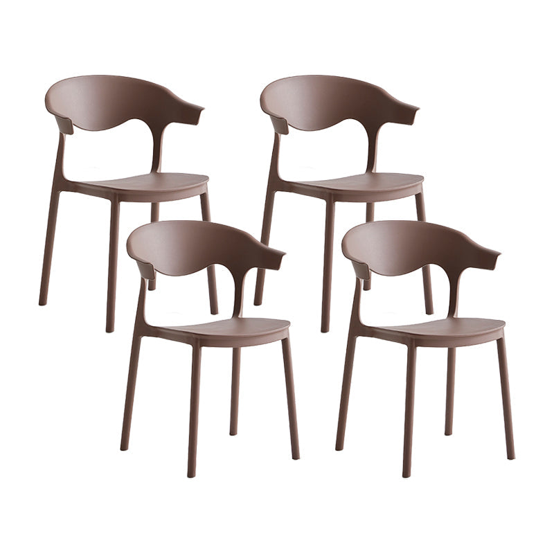 Macron Colorful Plastic Counter Stools Nordic Armrest Indoor Bar Stool Coffee 4 Piece Set Short Stool(18"H) Clearhalo 'Bar Furniture' 'Bar Stools' 'bar_stools' 'furn' 'furn_bar_stools' 'furniture_bar_stools' 'Kitchen & Dining Furniture' 'kitchen&dining_furn' 'kitchen' 'kitchen_furn' Furniture' 4503896