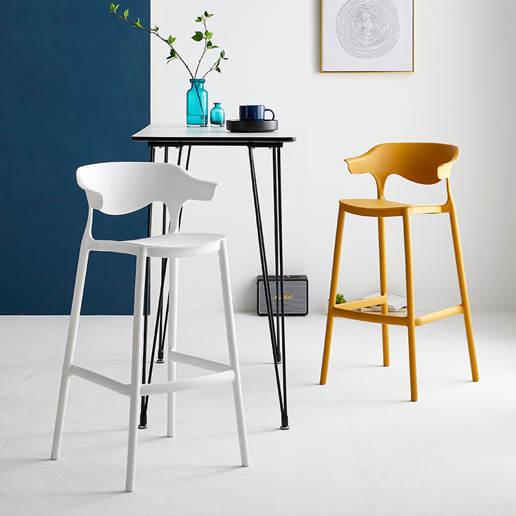 Macron Colorful Plastic Counter Stools Nordic Armrest Indoor Bar Stool Clearhalo 'Bar Furniture' 'Bar Stools' 'bar_stools' 'furn' 'furn_bar_stools' 'furniture_bar_stools' 'Kitchen & Dining Furniture' 'kitchen&dining_furn' 'kitchen' 'kitchen_furn' Furniture' 4503898