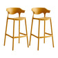 Macron Colorful Plastic Counter Stools Nordic Armrest Indoor Bar Stool Yellow 2 Piece Set Bar Stool(30"H) Clearhalo 'Bar Furniture' 'Bar Stools' 'bar_stools' 'furn' 'furn_bar_stools' 'furniture_bar_stools' 'Kitchen & Dining Furniture' 'kitchen&dining_furn' 'kitchen' 'kitchen_furn' Furniture' 4503899