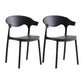 Macron Colorful Plastic Counter Stools Nordic Armrest Indoor Bar Stool Black 2 Piece Set Short Stool(18"H) Clearhalo 'Bar Furniture' 'Bar Stools' 'bar_stools' 'furn' 'furn_bar_stools' 'furniture_bar_stools' 'Kitchen & Dining Furniture' 'kitchen&dining_furn' 'kitchen' 'kitchen_furn' Furniture' 4503904