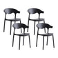 Macron Colorful Plastic Counter Stools Nordic Armrest Indoor Bar Stool Black 4 Piece Set Short Stool(18"H) Clearhalo 'Bar Furniture' 'Bar Stools' 'bar_stools' 'furn' 'furn_bar_stools' 'furniture_bar_stools' 'Kitchen & Dining Furniture' 'kitchen&dining_furn' 'kitchen' 'kitchen_furn' Furniture' 4503905