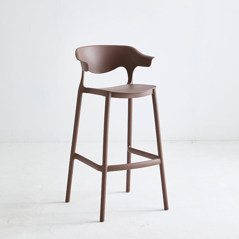 Macron Colorful Plastic Counter Stools Nordic Armrest Indoor Bar Stool Coffee 1 Piece Bar Stool(30"H) Clearhalo 'Bar Furniture' 'Bar Stools' 'bar_stools' 'furn' 'furn_bar_stools' 'furniture_bar_stools' 'Kitchen & Dining Furniture' 'kitchen&dining_furn' 'kitchen' 'kitchen_furn' Furniture' 4503906