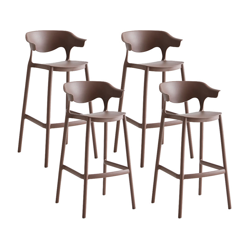 Macron Colorful Plastic Counter Stools Nordic Armrest Indoor Bar Stool Coffee 4 Piece Set Bar Stool(30"H) Clearhalo 'Bar Furniture' 'Bar Stools' 'bar_stools' 'furn' 'furn_bar_stools' 'furniture_bar_stools' 'Kitchen & Dining Furniture' 'kitchen&dining_furn' 'kitchen' 'kitchen_furn' Furniture' 4503908