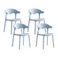 Macron Colorful Plastic Counter Stools Nordic Armrest Indoor Bar Stool Blue 4 Piece Set Short Stool(18"H) Clearhalo 'Bar Furniture' 'Bar Stools' 'bar_stools' 'furn' 'furn_bar_stools' 'furniture_bar_stools' 'Kitchen & Dining Furniture' 'kitchen&dining_furn' 'kitchen' 'kitchen_furn' Furniture' 4503911