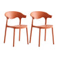 Macron Colorful Plastic Counter Stools Nordic Armrest Indoor Bar Stool Red 2 Piece Set Short Stool(18"H) Clearhalo 'Bar Furniture' 'Bar Stools' 'bar_stools' 'furn' 'furn_bar_stools' 'furniture_bar_stools' 'Kitchen & Dining Furniture' 'kitchen&dining_furn' 'kitchen' 'kitchen_furn' Furniture' 4503913