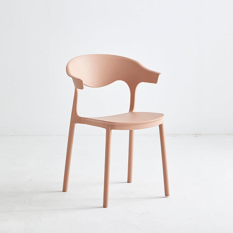 Macron Colorful Plastic Counter Stools Nordic Armrest Indoor Bar Stool Pink 1 Piece Short Stool(18"H) Clearhalo 'Bar Furniture' 'Bar Stools' 'bar_stools' 'furn' 'furn_bar_stools' 'furniture_bar_stools' 'Kitchen & Dining Furniture' 'kitchen&dining_furn' 'kitchen' 'kitchen_furn' Furniture' 4503915