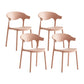 Macron Colorful Plastic Counter Stools Nordic Armrest Indoor Bar Stool Pink 4 Piece Set Short Stool(18"H) Clearhalo 'Bar Furniture' 'Bar Stools' 'bar_stools' 'furn' 'furn_bar_stools' 'furniture_bar_stools' 'Kitchen & Dining Furniture' 'kitchen&dining_furn' 'kitchen' 'kitchen_furn' Furniture' 4503917