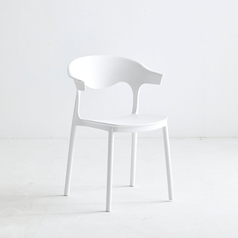 Macron Colorful Plastic Counter Stools Nordic Armrest Indoor Bar Stool White 1 Piece Short Stool(18"H) Clearhalo 'Bar Furniture' 'Bar Stools' 'bar_stools' 'furn' 'furn_bar_stools' 'furniture_bar_stools' 'Kitchen & Dining Furniture' 'kitchen&dining_furn' 'kitchen' 'kitchen_furn' Furniture' 4503918