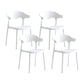 Macron Colorful Plastic Counter Stools Nordic Armrest Indoor Bar Stool White 4 Piece Set Short Stool(18"H) Clearhalo 'Bar Furniture' 'Bar Stools' 'bar_stools' 'furn' 'furn_bar_stools' 'furniture_bar_stools' 'Kitchen & Dining Furniture' 'kitchen&dining_furn' 'kitchen' 'kitchen_furn' Furniture' 4503920