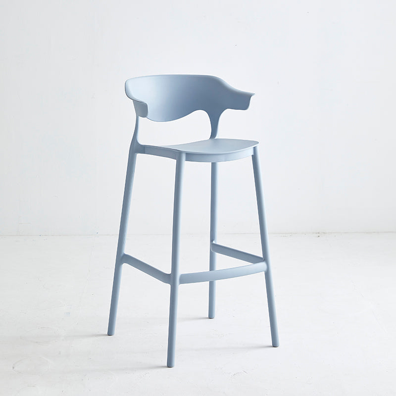 Macron Colorful Plastic Counter Stools Nordic Armrest Indoor Bar Stool Blue 1 Piece Bar Stool(30"H) Clearhalo 'Bar Furniture' 'Bar Stools' 'bar_stools' 'furn' 'furn_bar_stools' 'furniture_bar_stools' 'Kitchen & Dining Furniture' 'kitchen&dining_furn' 'kitchen' 'kitchen_furn' Furniture' 4503921