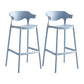 Macron Colorful Plastic Counter Stools Nordic Armrest Indoor Bar Stool Blue 2 Piece Set Bar Stool(30"H) Clearhalo 'Bar Furniture' 'Bar Stools' 'bar_stools' 'furn' 'furn_bar_stools' 'furniture_bar_stools' 'Kitchen & Dining Furniture' 'kitchen&dining_furn' 'kitchen' 'kitchen_furn' Furniture' 4503922