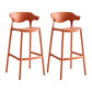 Macron Colorful Plastic Counter Stools Nordic Armrest Indoor Bar Stool Red 2 Piece Set Bar Stool(30"H) Clearhalo 'Bar Furniture' 'Bar Stools' 'bar_stools' 'furn' 'furn_bar_stools' 'furniture_bar_stools' 'Kitchen & Dining Furniture' 'kitchen&dining_furn' 'kitchen' 'kitchen_furn' Furniture' 4503925