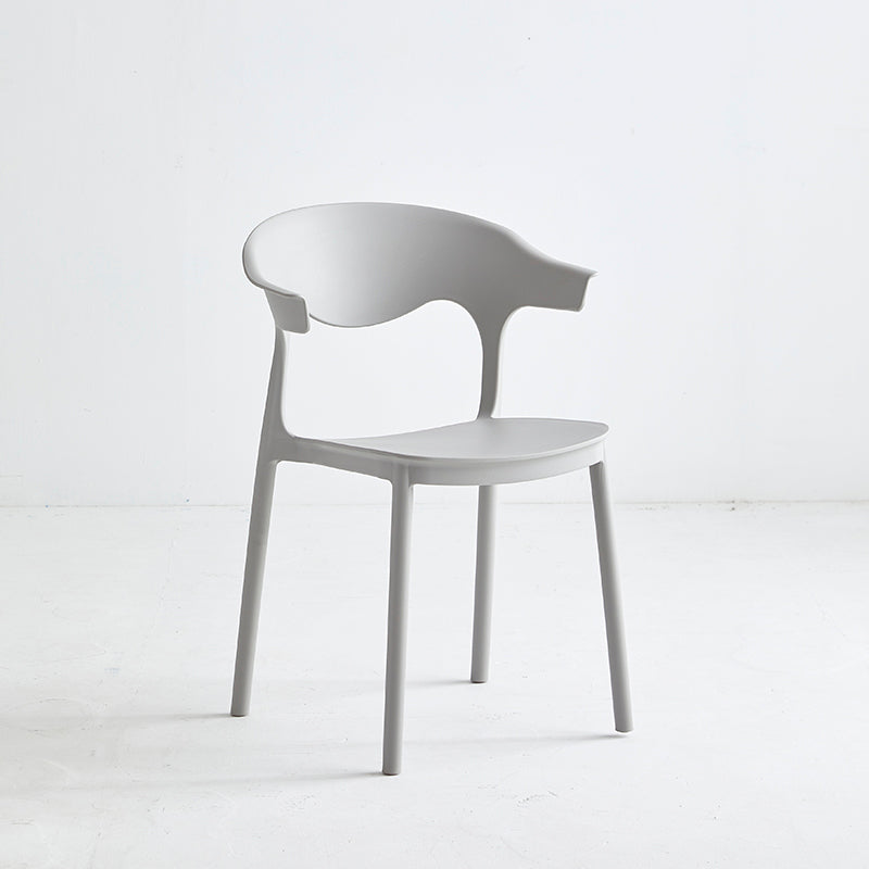 Macron Colorful Plastic Counter Stools Nordic Armrest Indoor Bar Stool Grey 1 Piece Short Stool(18"H) Clearhalo 'Bar Furniture' 'Bar Stools' 'bar_stools' 'furn' 'furn_bar_stools' 'furniture_bar_stools' 'Kitchen & Dining Furniture' 'kitchen&dining_furn' 'kitchen' 'kitchen_furn' Furniture' 4503927
