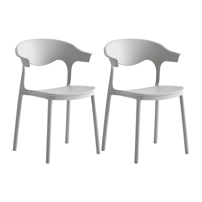 Macron Colorful Plastic Counter Stools Nordic Armrest Indoor Bar Stool Grey 2 Piece Set Short Stool(18"H) Clearhalo 'Bar Furniture' 'Bar Stools' 'bar_stools' 'furn' 'furn_bar_stools' 'furniture_bar_stools' 'Kitchen & Dining Furniture' 'kitchen&dining_furn' 'kitchen' 'kitchen_furn' Furniture' 4503928
