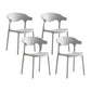 Macron Colorful Plastic Counter Stools Nordic Armrest Indoor Bar Stool Grey 4 Piece Set Short Stool(18"H) Clearhalo 'Bar Furniture' 'Bar Stools' 'bar_stools' 'furn' 'furn_bar_stools' 'furniture_bar_stools' 'Kitchen & Dining Furniture' 'kitchen&dining_furn' 'kitchen' 'kitchen_furn' Furniture' 4503929