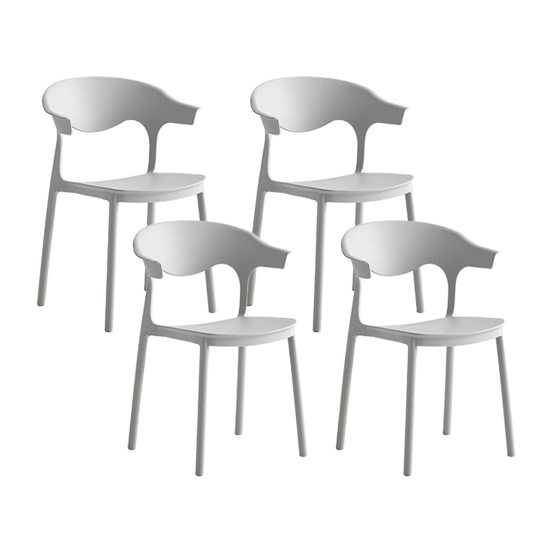 Macron Colorful Plastic Counter Stools Nordic Armrest Indoor Bar Stool Grey 4 Piece Set Short Stool(18"H) Clearhalo 'Bar Furniture' 'Bar Stools' 'bar_stools' 'furn' 'furn_bar_stools' 'furniture_bar_stools' 'Kitchen & Dining Furniture' 'kitchen&dining_furn' 'kitchen' 'kitchen_furn' Furniture' 4503929