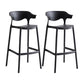 Macron Colorful Plastic Counter Stools Nordic Armrest Indoor Bar Stool Black 2 Piece Set Bar Stool(30"H) Clearhalo 'Bar Furniture' 'Bar Stools' 'bar_stools' 'furn' 'furn_bar_stools' 'furniture_bar_stools' 'Kitchen & Dining Furniture' 'kitchen&dining_furn' 'kitchen' 'kitchen_furn' Furniture' 4503930